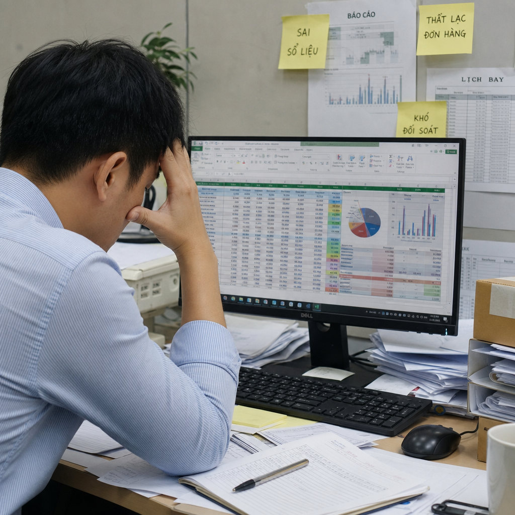 Quản lý chuyển phát quốc tế bằng Excel gặp những vấn đề gì?