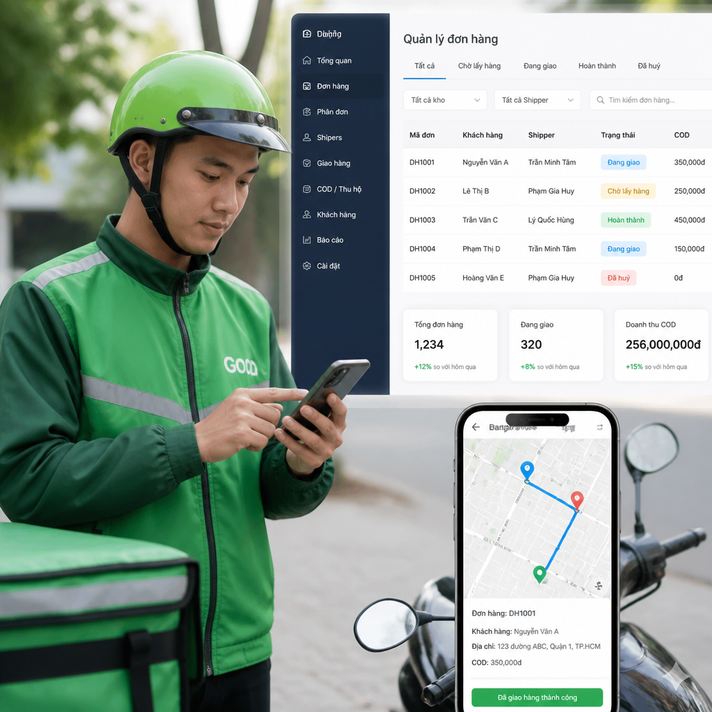 Phần Mềm Quản Lý Shipper: Phân Đơn, Theo Dõi Giao Hàng Và Quản Lý COD Trên Một Hệ Thống