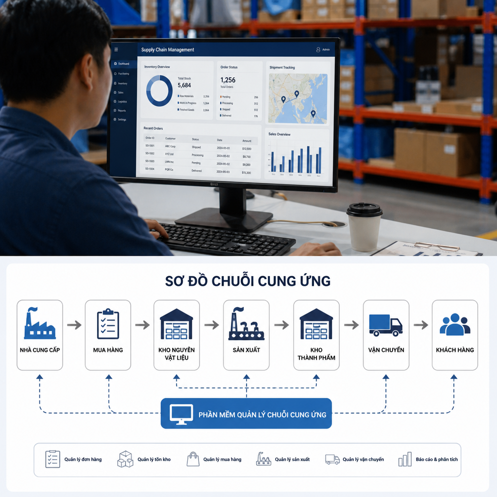 Phần mềm quản lý chuỗi cung ứng và sơ đồ chuỗi cung ứng hoạt động như nào ?