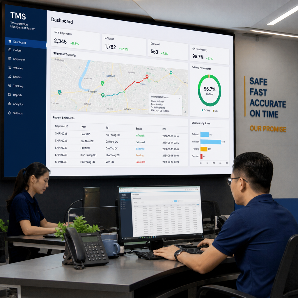 Hệ thống TMS mang lại lợi ích gì cho doanh nghiệp vận tải và logistics?