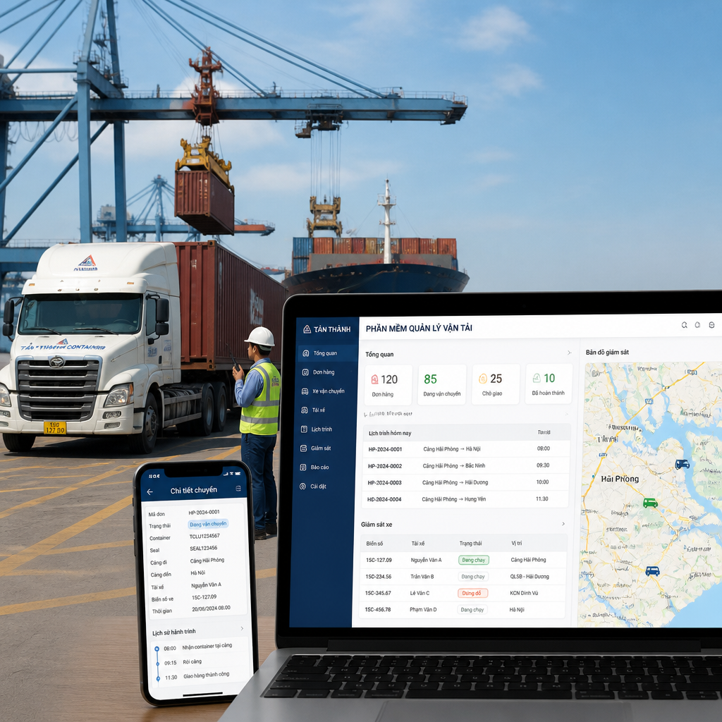 Phần Mềm Vận Tải Container Hải Phòng: Giải Pháp Quản Lý Xe Và Chuyến Cảng