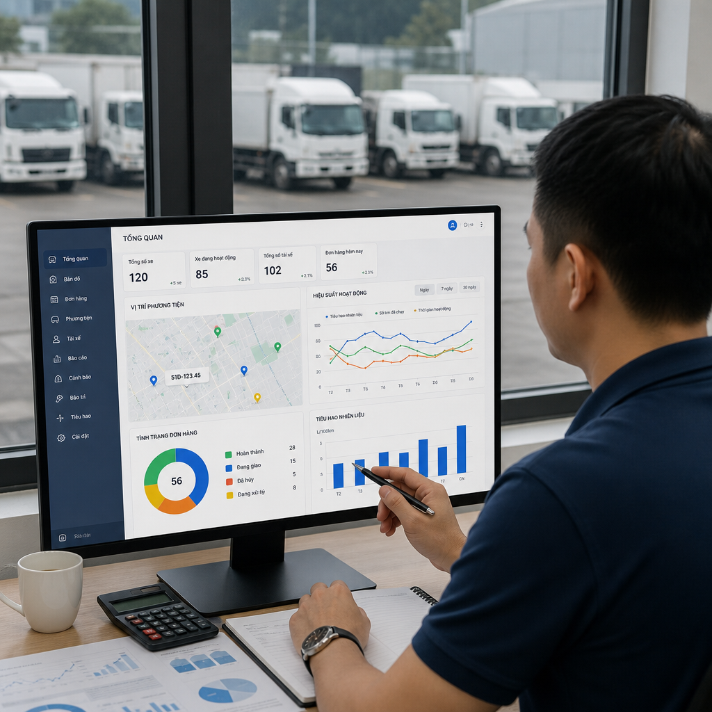Phần Mềm Quản Trị Vận Tải: Biến Dữ Liệu Đội Xe Thành Công Cụ Ra Quyết Định
