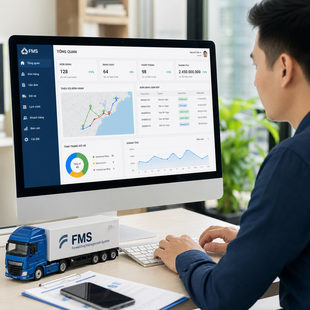 Phần Mềm Vận Tải Quốc Tế FMS: Quản Lý Đơn Hàng Và Đội Xe Hiệu Quả