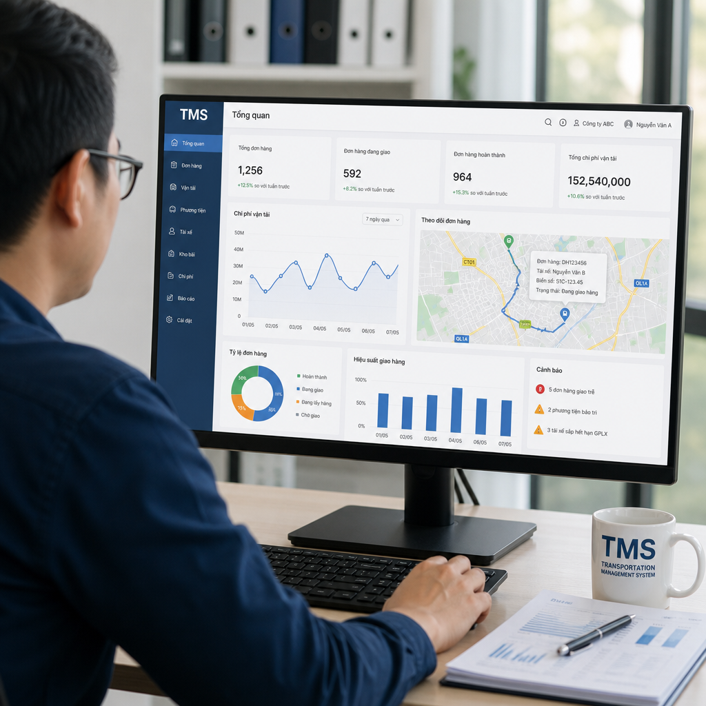 Phần Mềm Vận Tải TMS: Doanh Nghiệp Có Thể Quản Lý Những Gì?