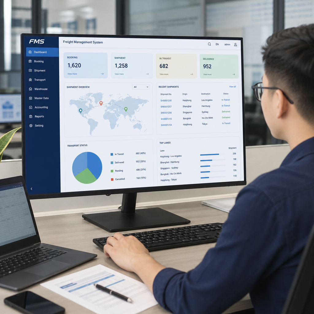 Phần mềm quản lý logistics FMS: Tính năng và giải pháp vận hành