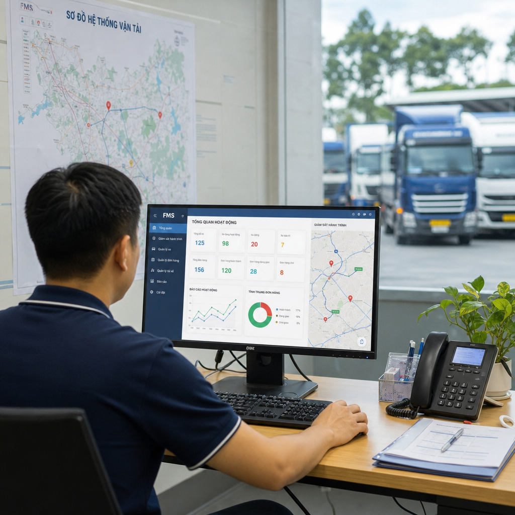Phần mềm quản lý vận tải logistics FMS: Quản lý đội xe toàn diện