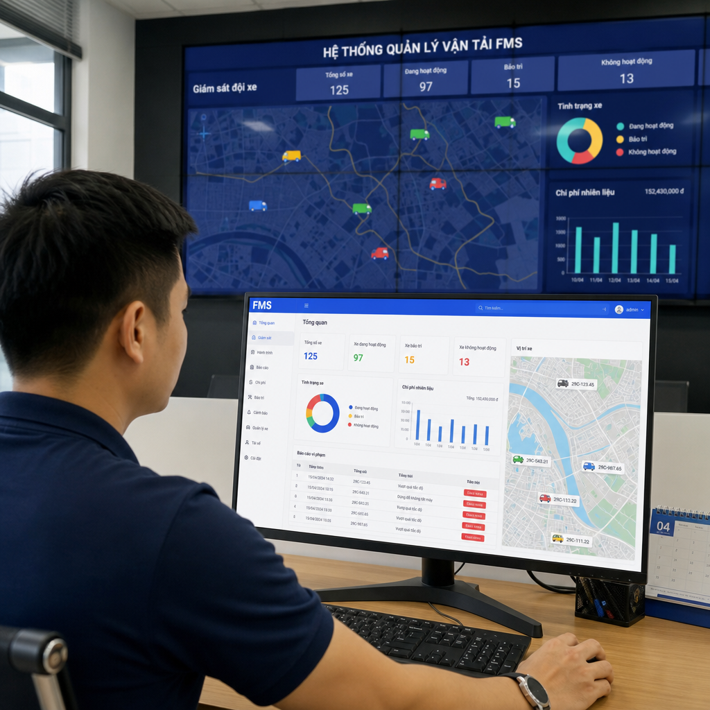 Phần mềm quản lý vận tải logistics FMS: Quản lý đội xe toàn diện