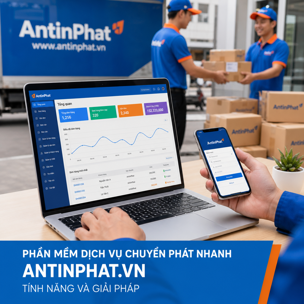 Phần mềm dịch vụ chuyển phát nhanh Antinphat.vn: Tính năng và giải pháp