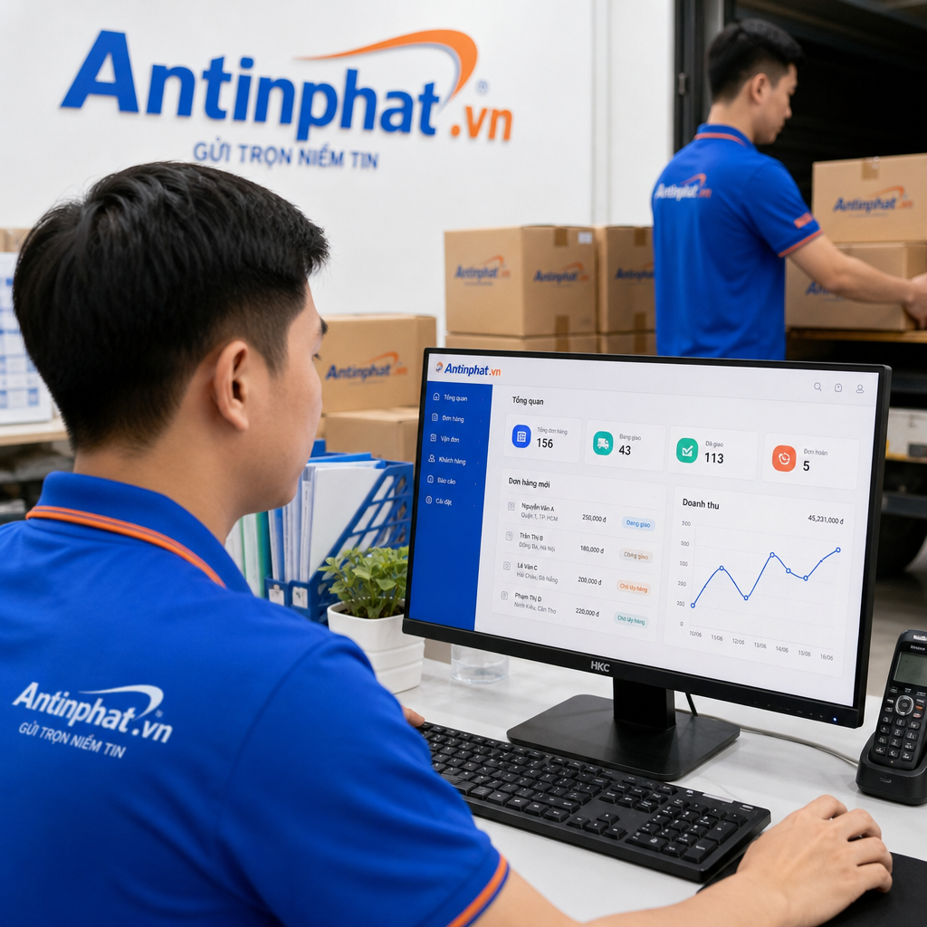 Phần mềm dịch vụ chuyển phát nhanh Antinphat.vn: Tính năng và giải pháp