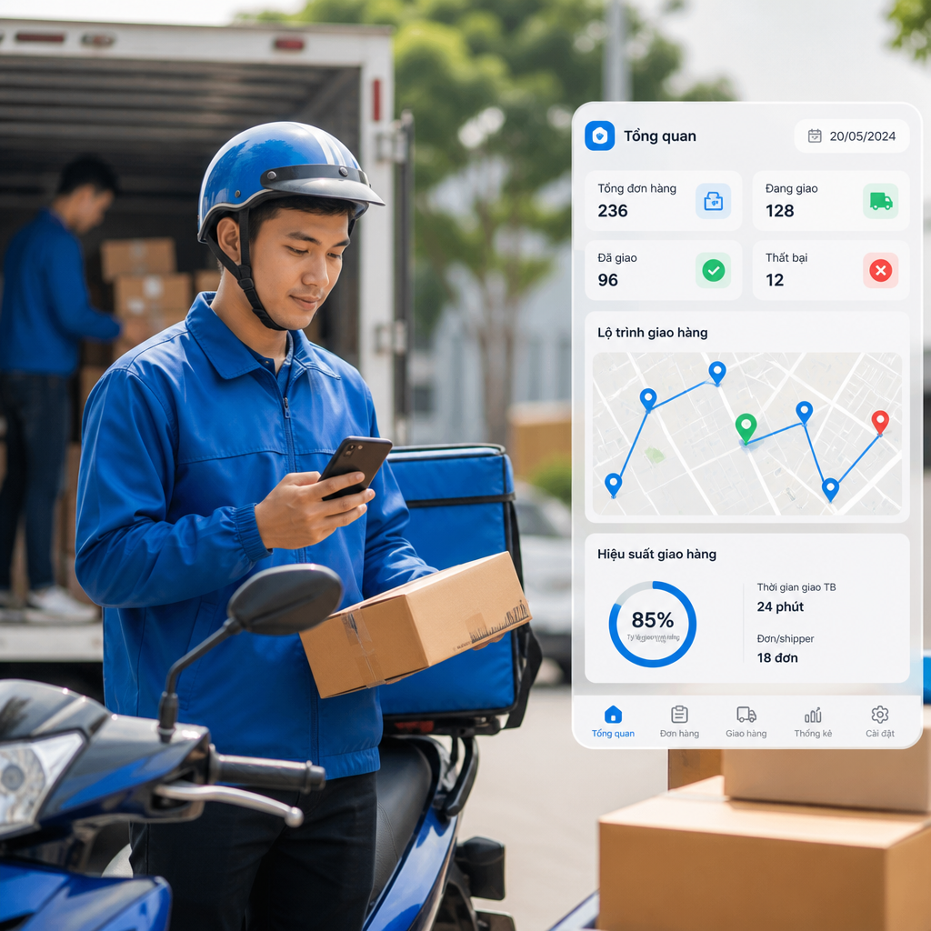 Phần mềm quản lý giao hàng: Tối ưu đơn hàng, shipper và hiệu suất giao nhận