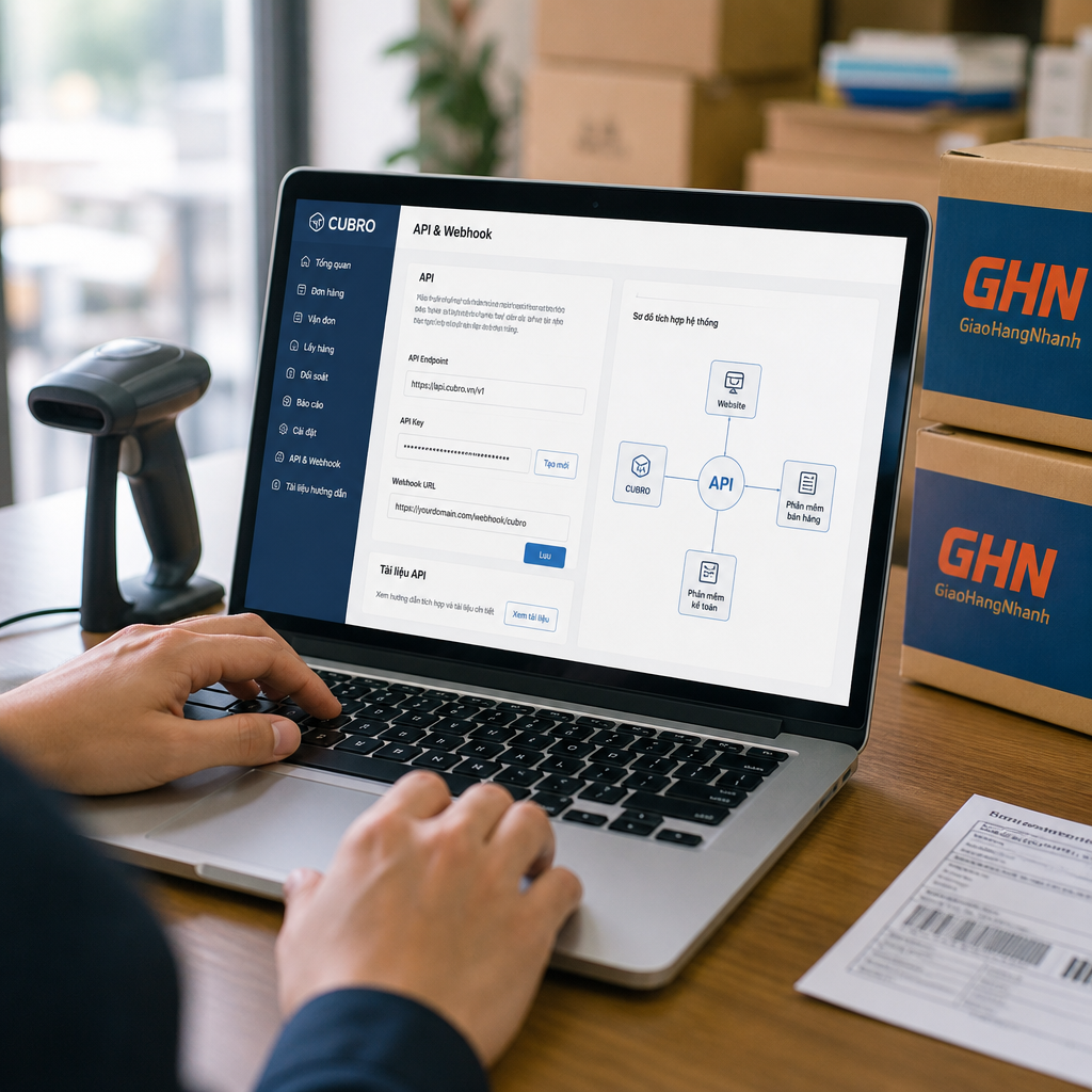 Phần mềm chuyển phát nhanh tích hợp API: Kết nối tự động với website và hệ thống doanh nghiệp