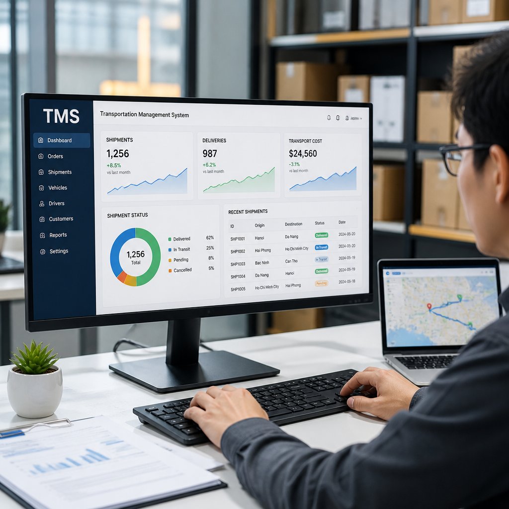 Hệ thống quản lý vận tải tms cho doanh nghiệp: Tính năng cần có và tiêu chí lựa chọn