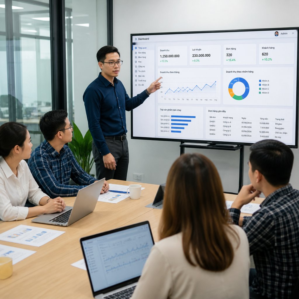 Lựa chọn phần mềm quản lý doanh nghiệp phù hợp: Tính năng, lợi ích và kinh nghiệm triển khai