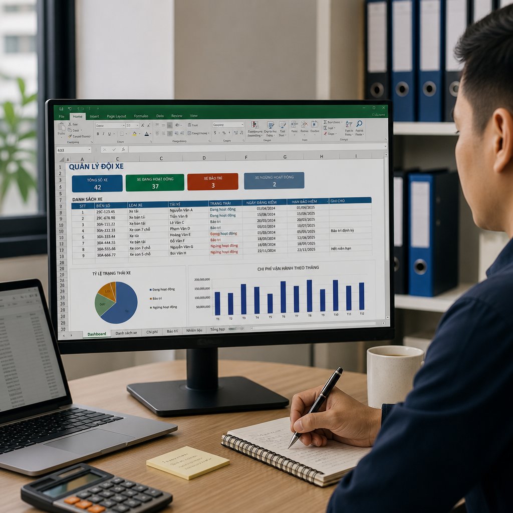Phần mềm quản lý đội xe bằng excel: Giải pháp số hóa quy trình và nâng cao hiệu quả vận hành