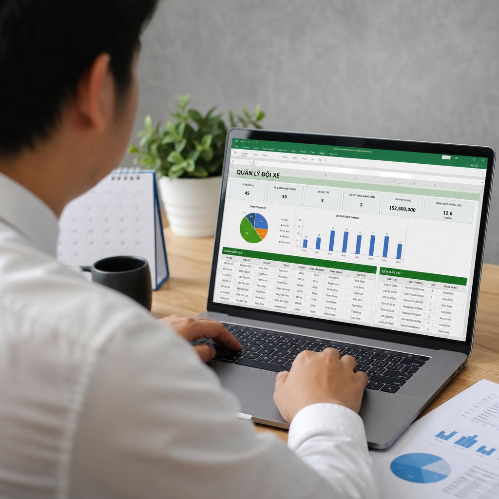 Phần mềm quản lý đội xe bằng excel: Giải pháp số hóa quy trình và nâng cao hiệu quả vận hành