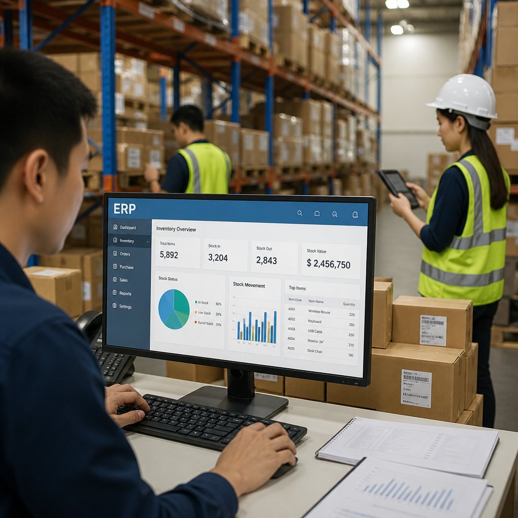 Ứng dụng phần mềm quản lý kho erp trong doanh nghiệp: Lợi ích và cách triển khai hiệu quả