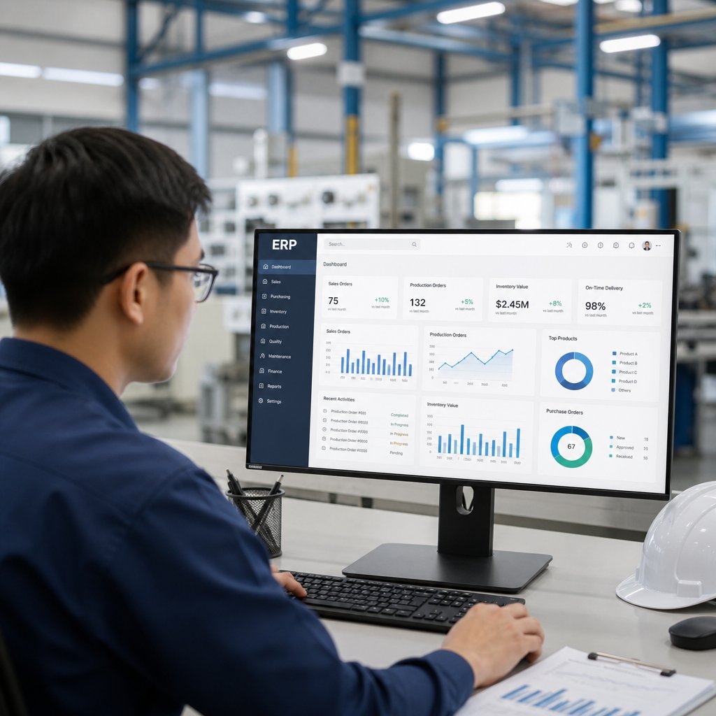Ứng dụng phần mềm quản lý sản xuất erp trong doanh nghiệp: Lợi ích và cách triển khai hiệu quả