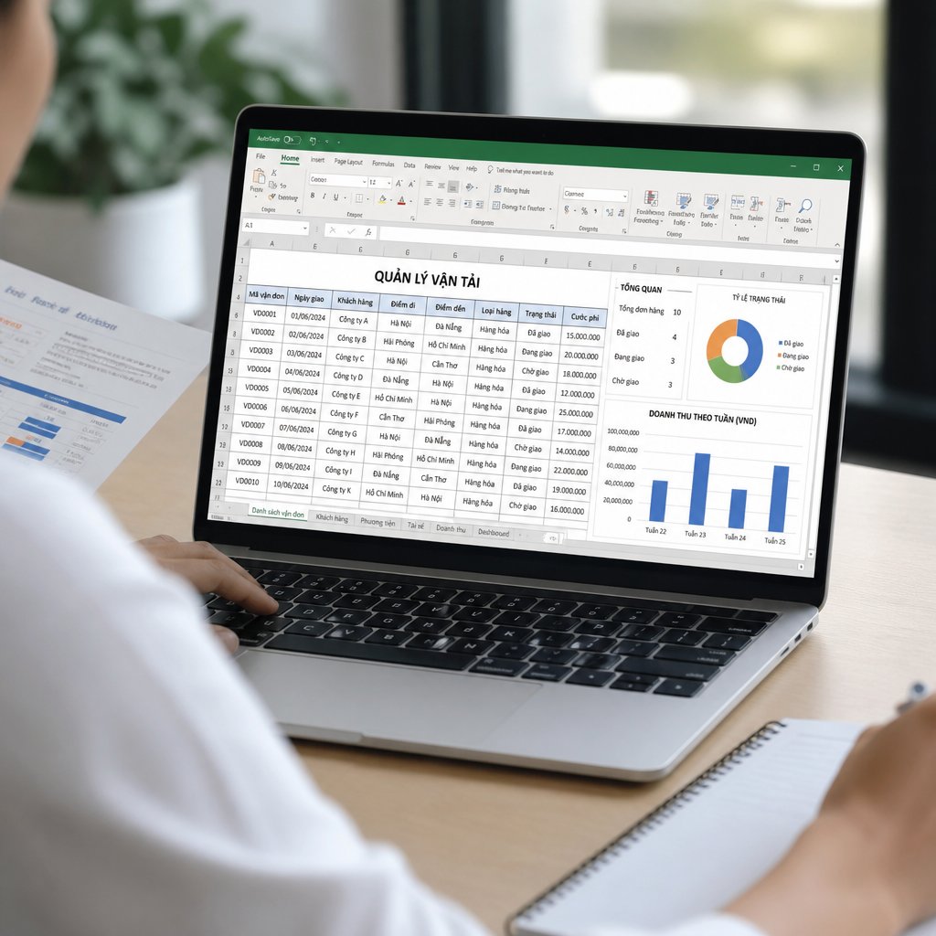 Phần mềm quản lý vận tải bằng excel: Giải pháp số hóa quy trình và nâng cao hiệu quả vận hành