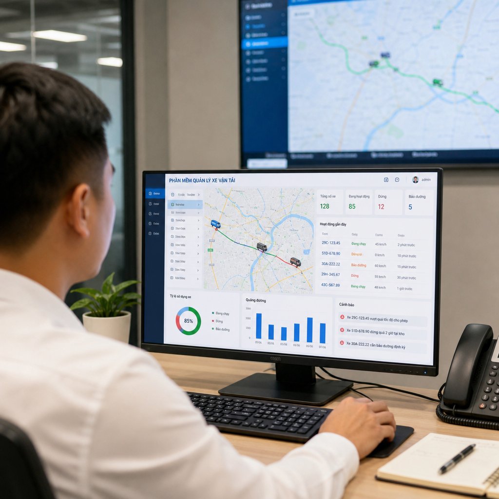 Phần mềm quản lý xe vận tải: Quản lý phương tiện thông minh