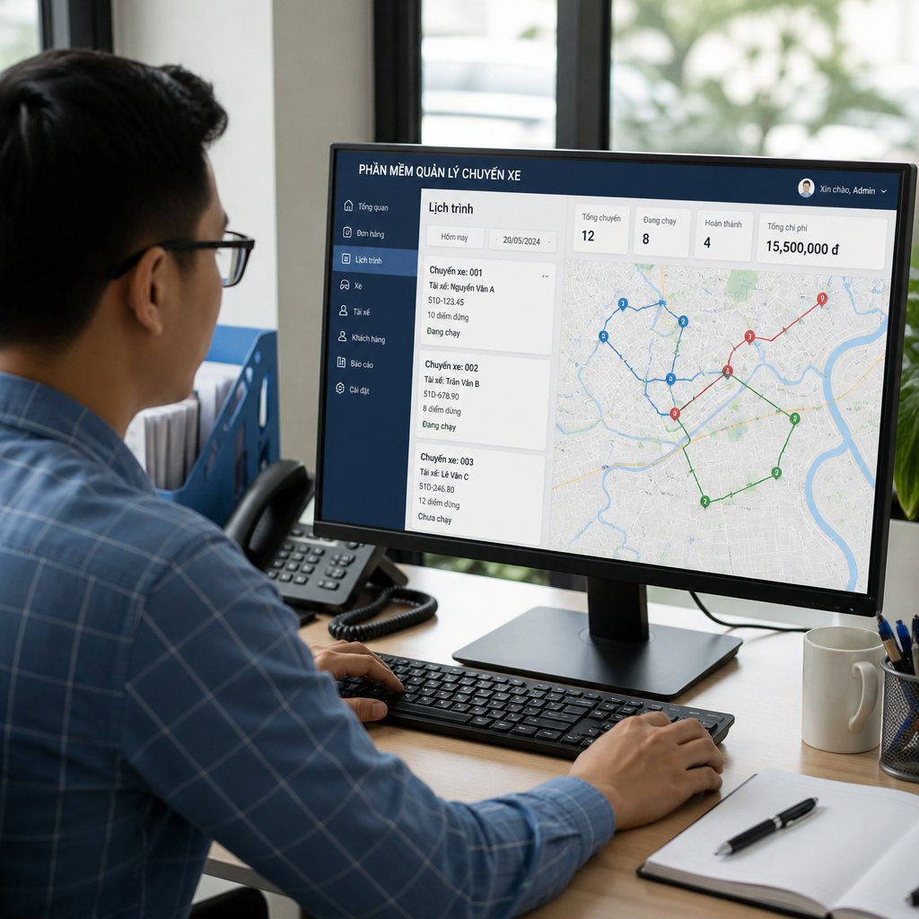Phần mềm quản lý chuyến xe: Tối ưu lịch trình và chi phí