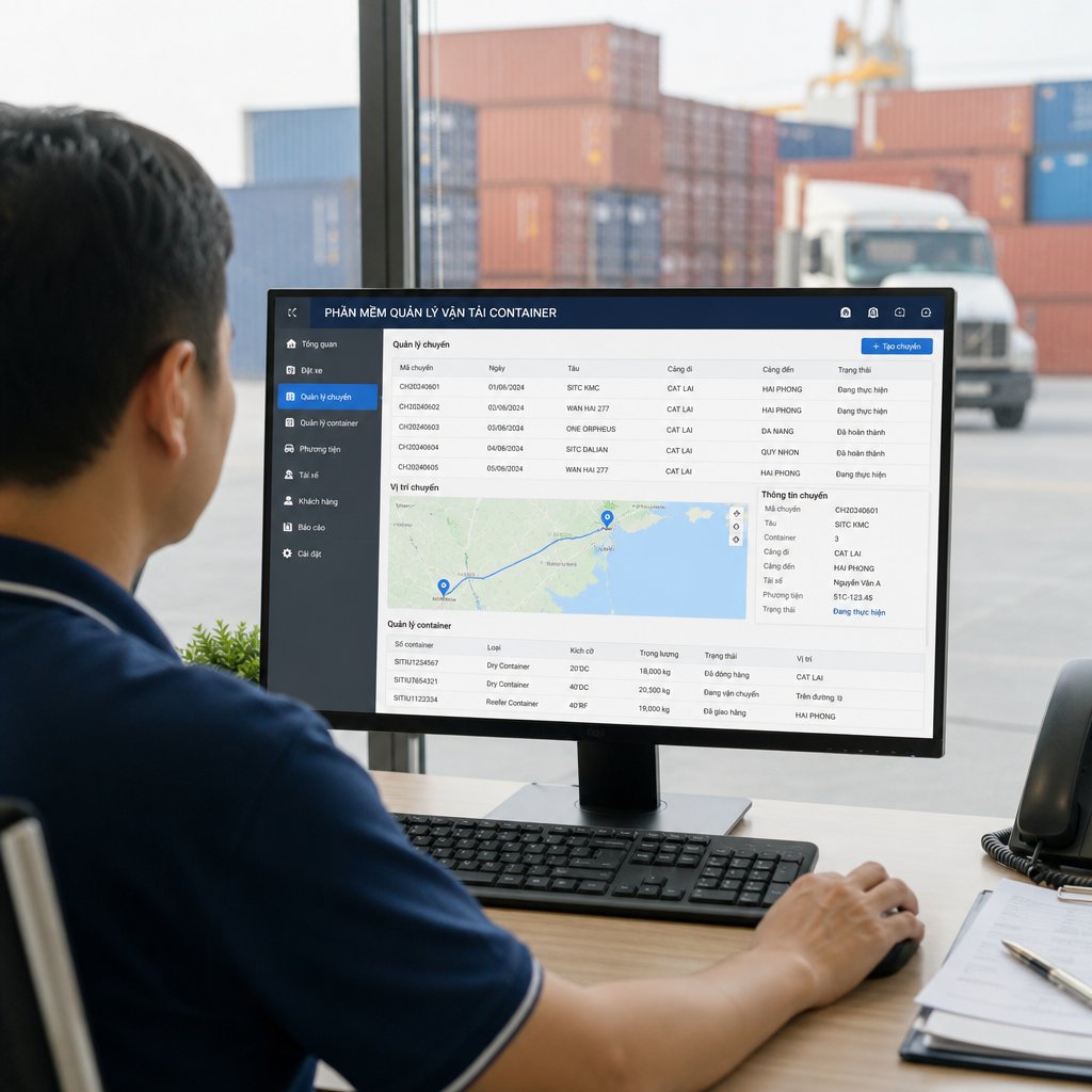 Phần mềm quản lý vận tải container: Quản lý chuyến và container