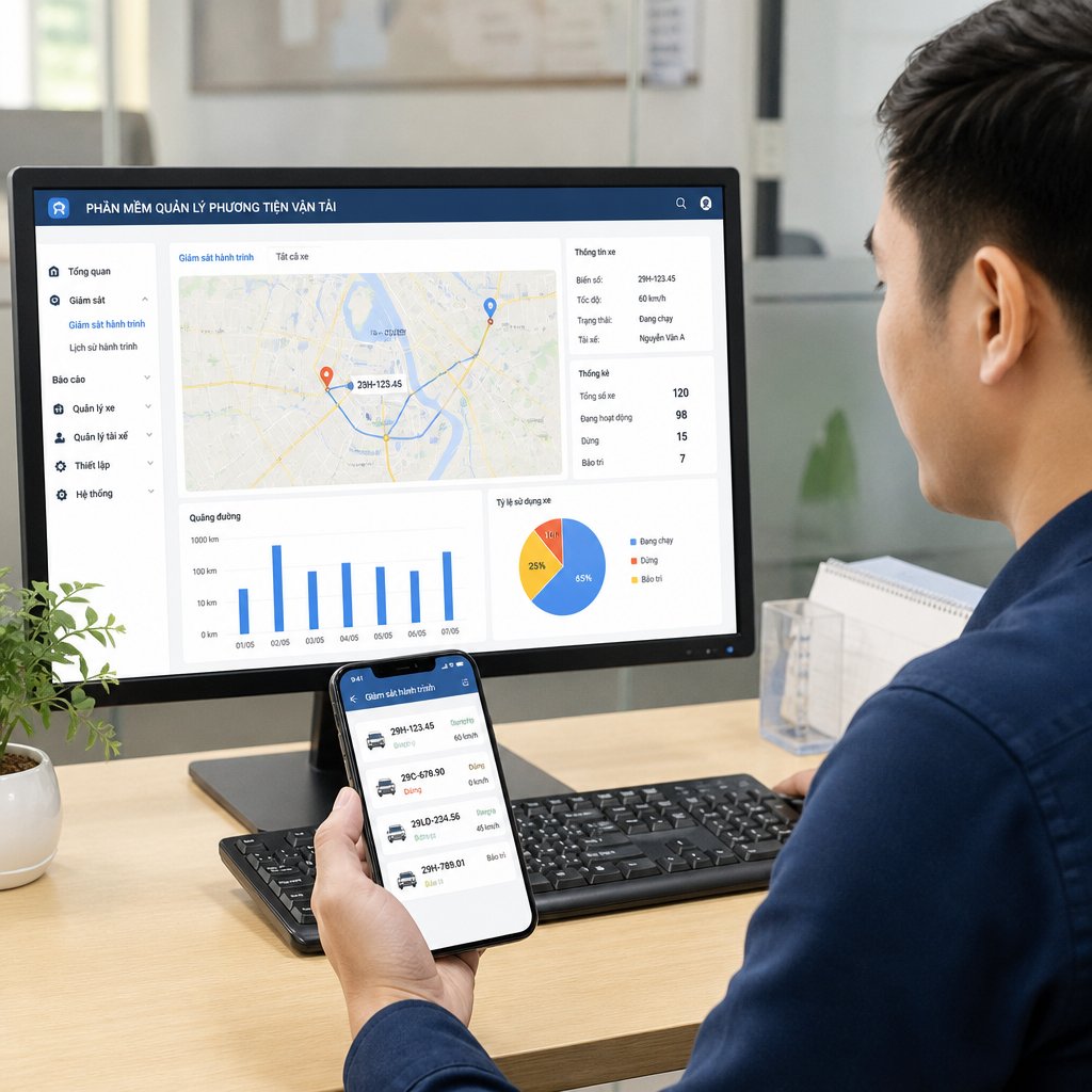 Phần mềm quản lý phương tiện vận tải giúp tối ưu đội xe