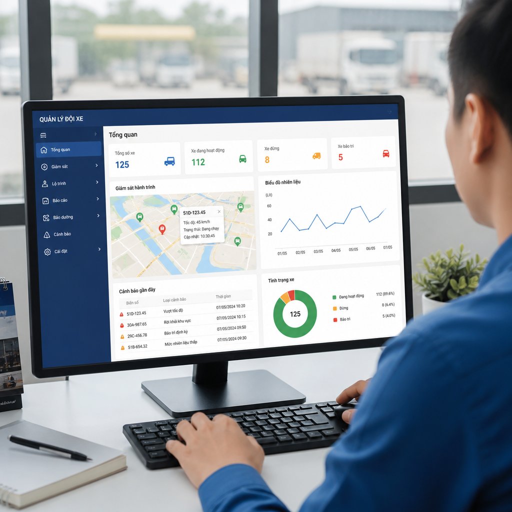 Phần mềm quản lý phương tiện vận tải giúp tối ưu đội xe