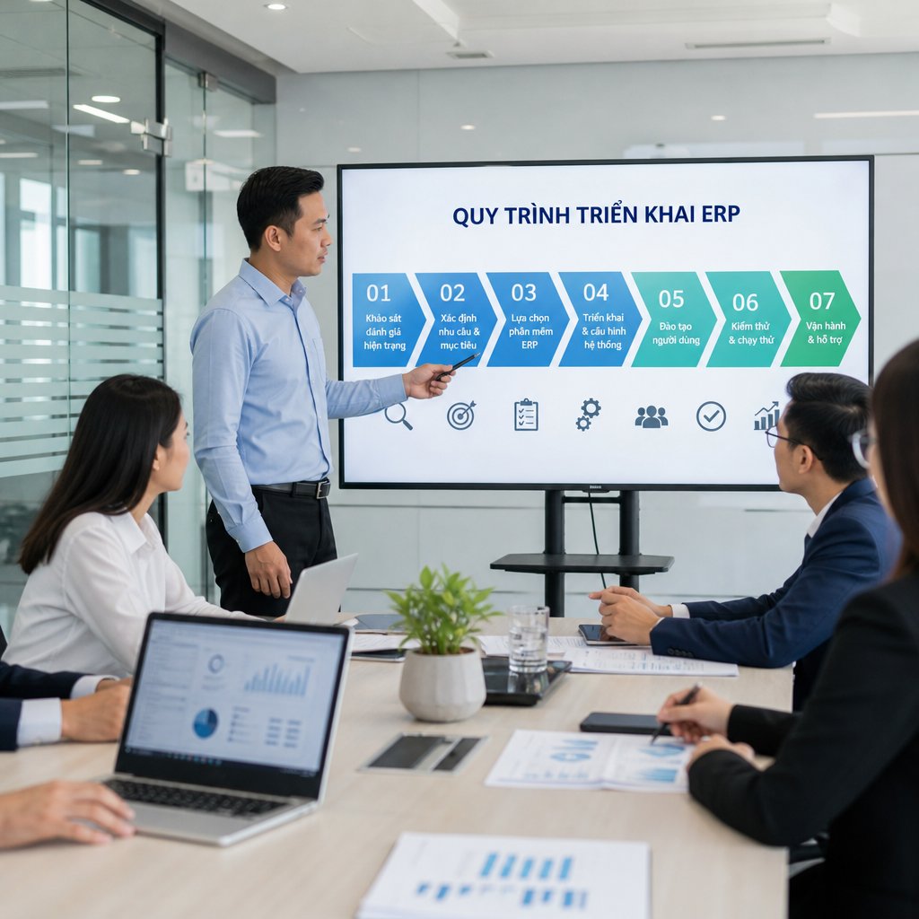 Các bước triển khai phần mềm ERP phù hợp với nhu cầu doanh nghiệp