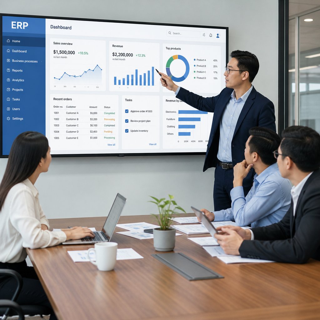 Giải pháp hệ thống ERP bao gồm Cách tối ưu quy trình và nâng cao hiệu suất