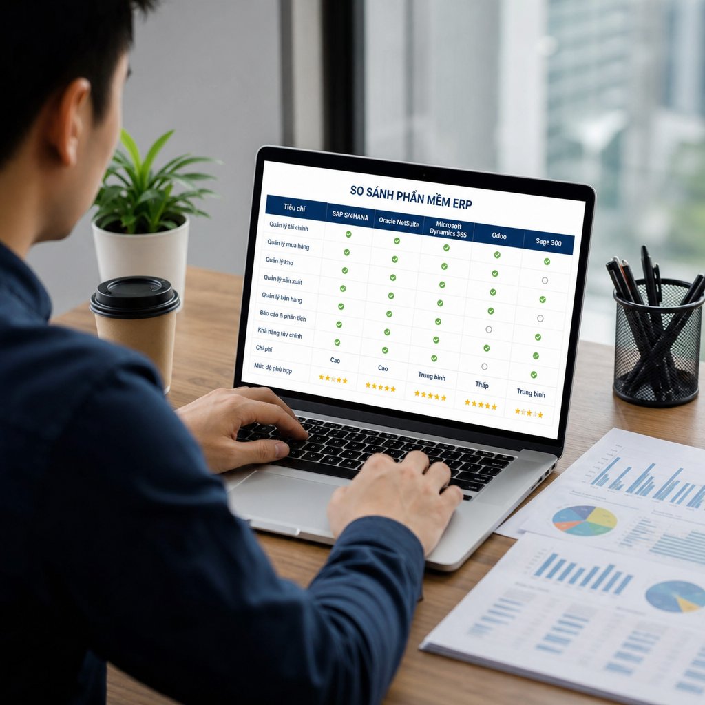 Đánh giá so sánh các phần mềm ERP Tính năng chi phí và mức độ phù hợp