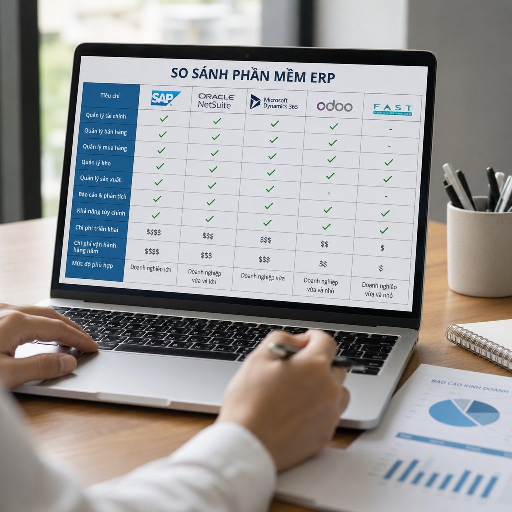 Đánh giá so sánh các phần mềm ERP Tính năng chi phí và mức độ phù hợp