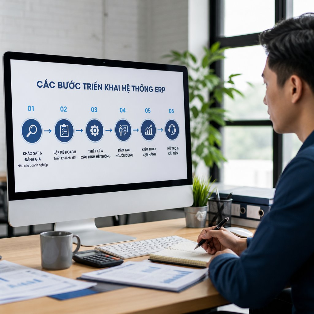 Các bước triển khai hệ thống ERP phù hợp với nhu cầu doanh nghiệp