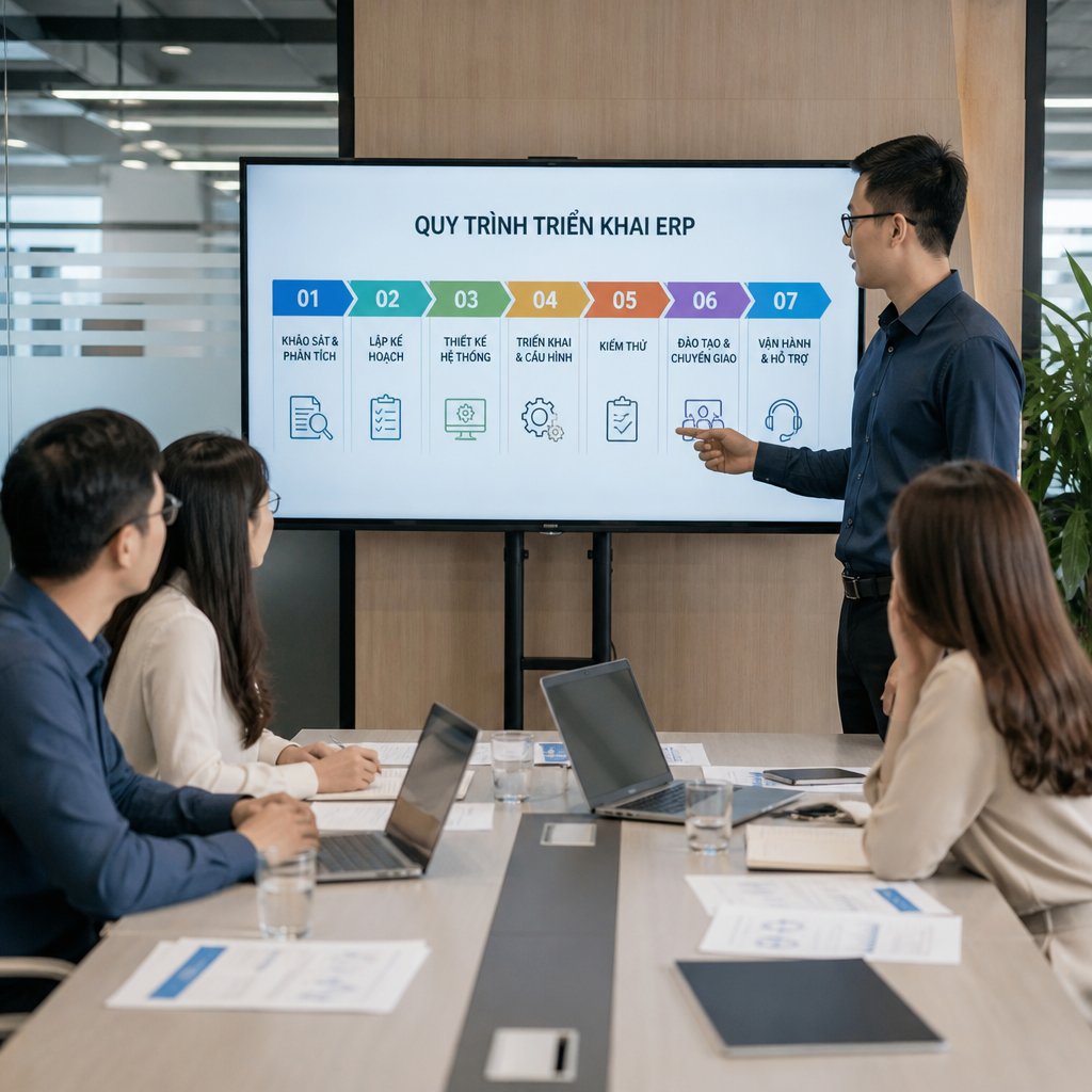 Các bước triển khai hệ thống ERP phù hợp với nhu cầu doanh nghiệp