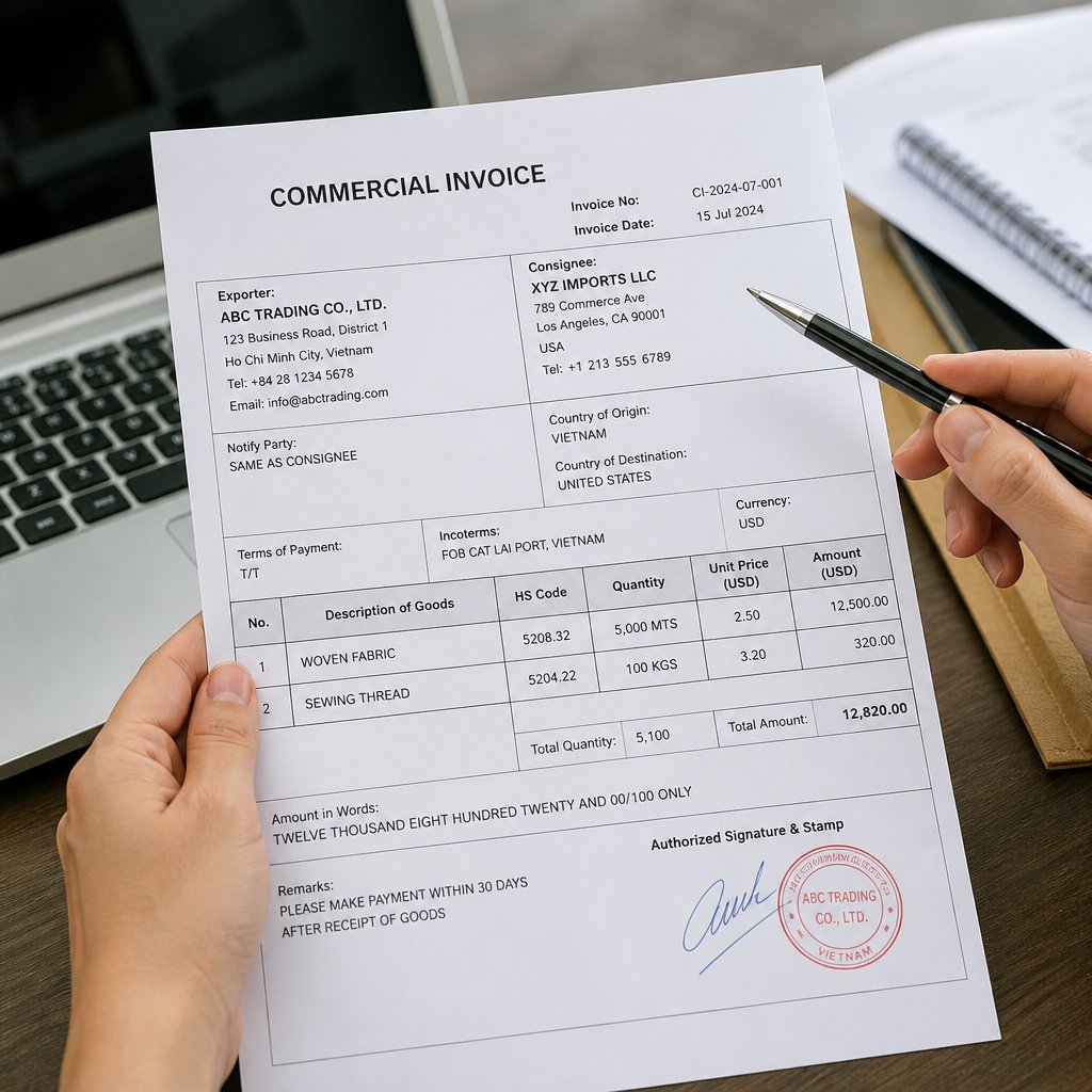 Cách đọc invoice và kiểm tra thông tin trên hóa đơn thương mại