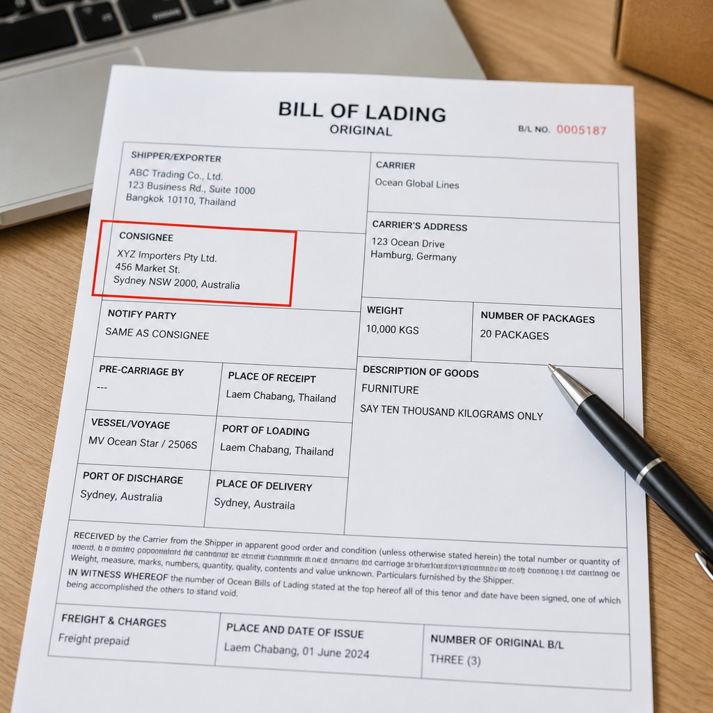 Consignee trên bill of lading hướng dẫn chi tiết và lưu ý quan trọng