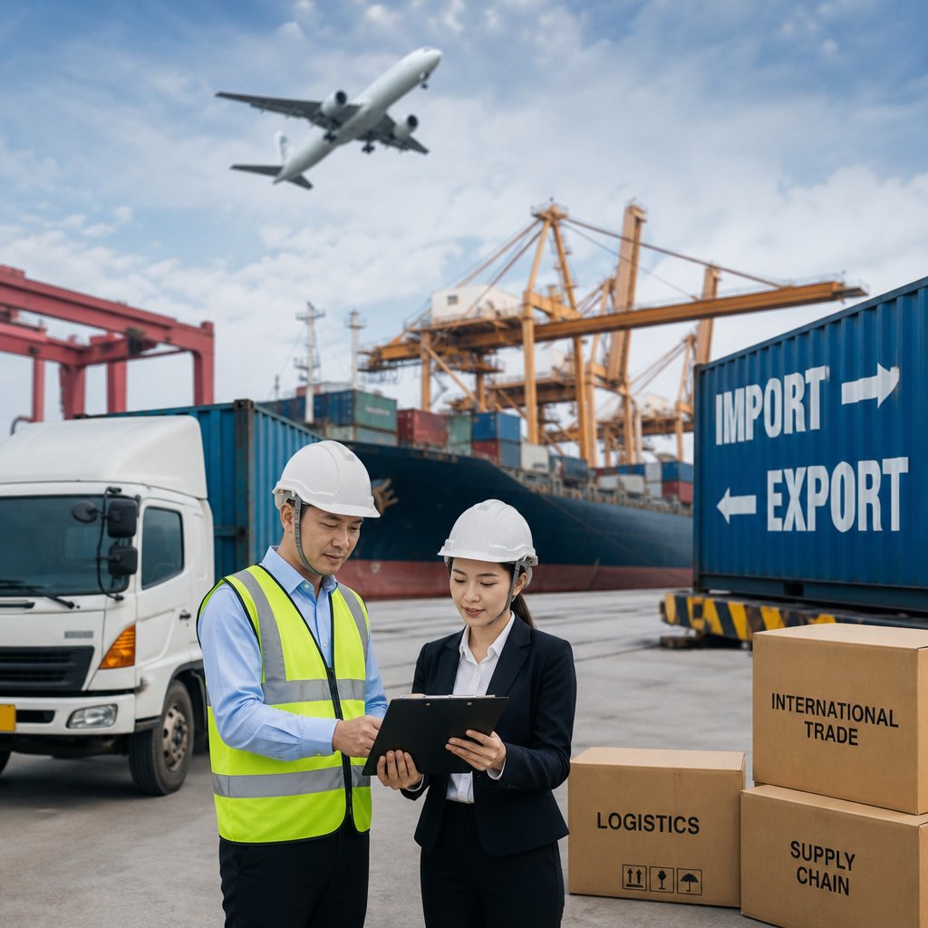 Logistics và xuất nhập khẩu phối hợp trong hoạt động thương mại quốc tế