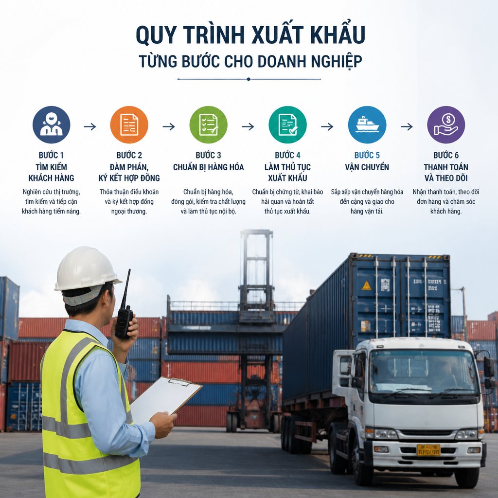 Quy trình xuất khẩu từng bước cho doanh nghiệp