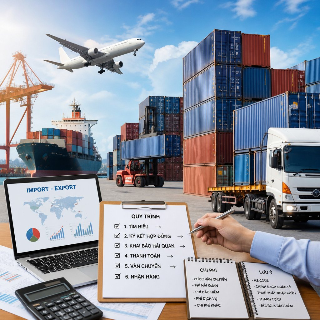 Xuất nhập khẩu dịch vụ quy trình, chi phí và lưu ý thực tế