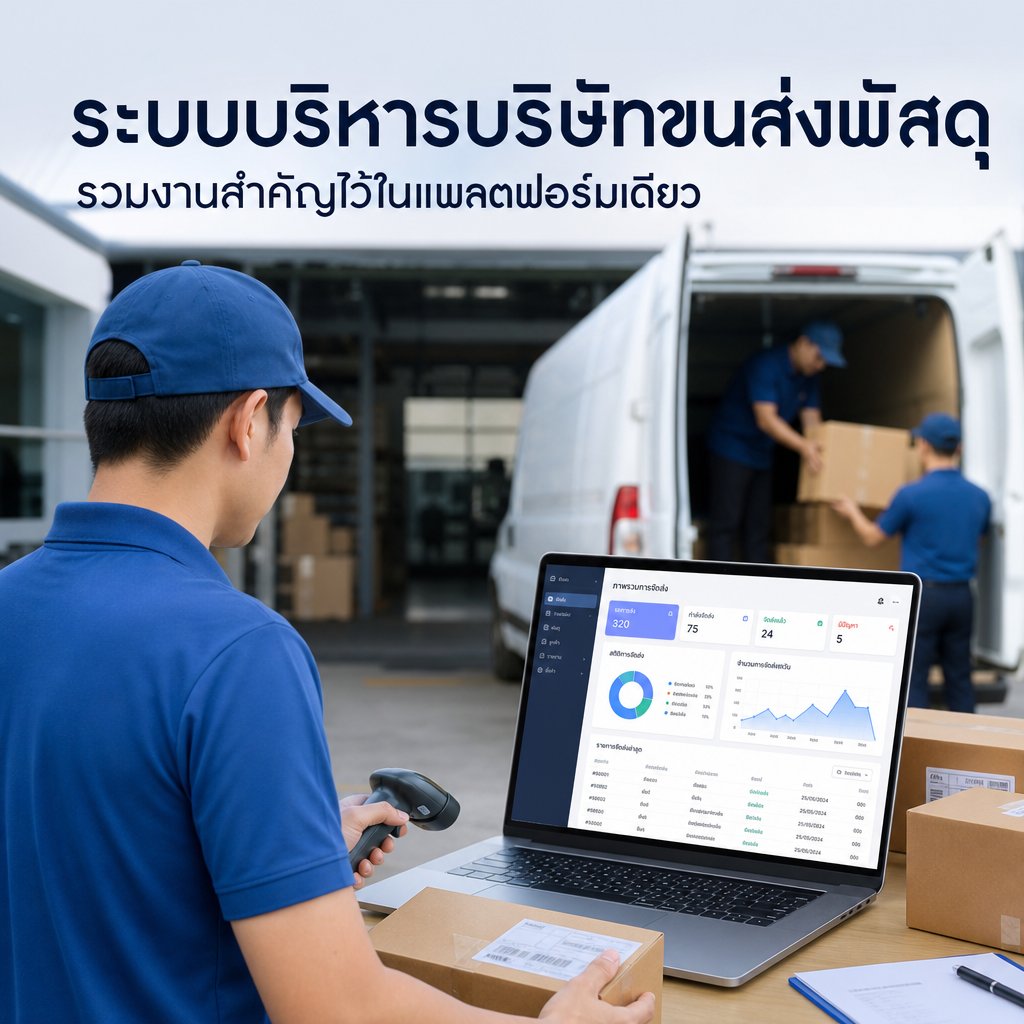 ระบบบริหารบริษัทขนส่งพัสดุ รวมงานสำคัญไว้ในแพลตฟอร์มเดียว