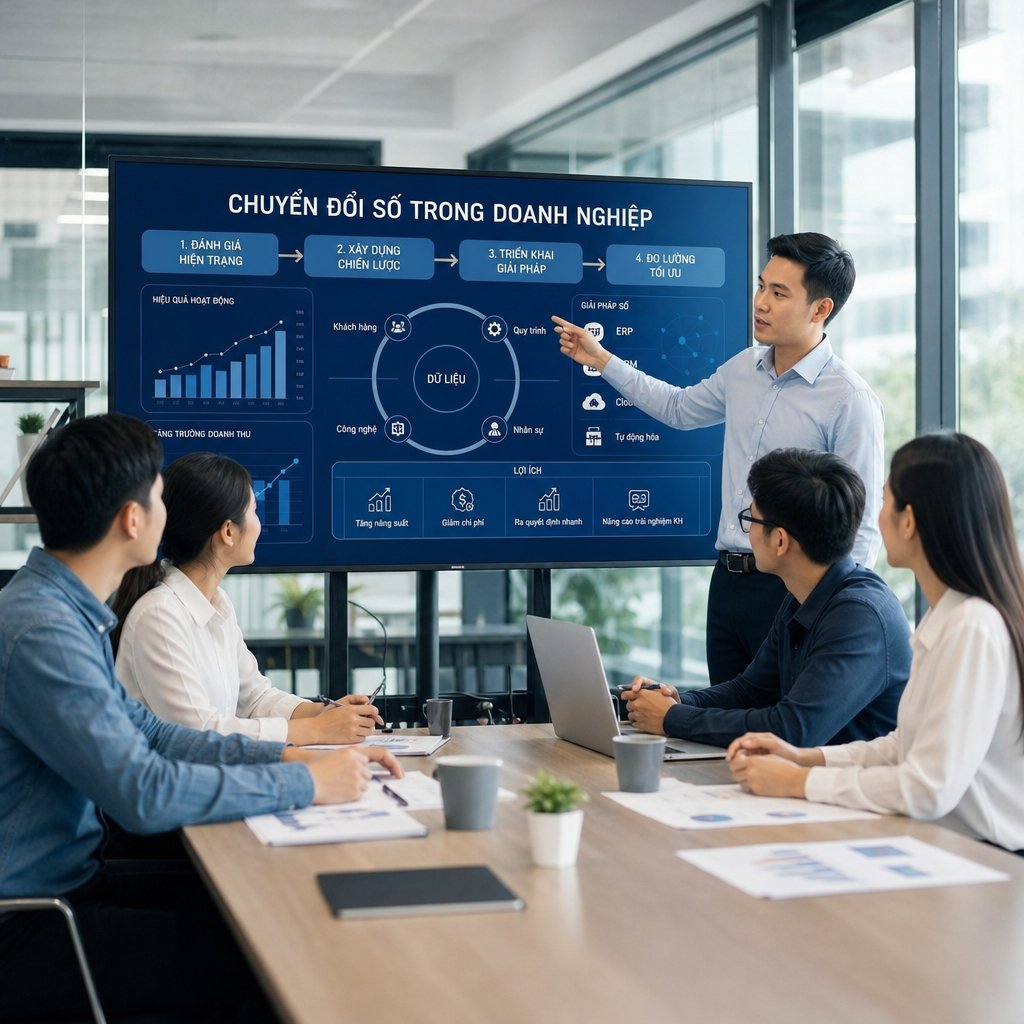 Chuyển đổi số trong doanh nghiệp hướng dẫn chi tiết từ cơ bản đến thực tế