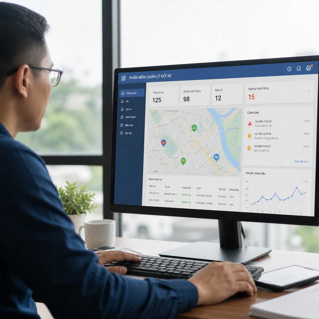 Phần mềm quản lý đội xe lợi ích và kinh nghiệm áp dụng
