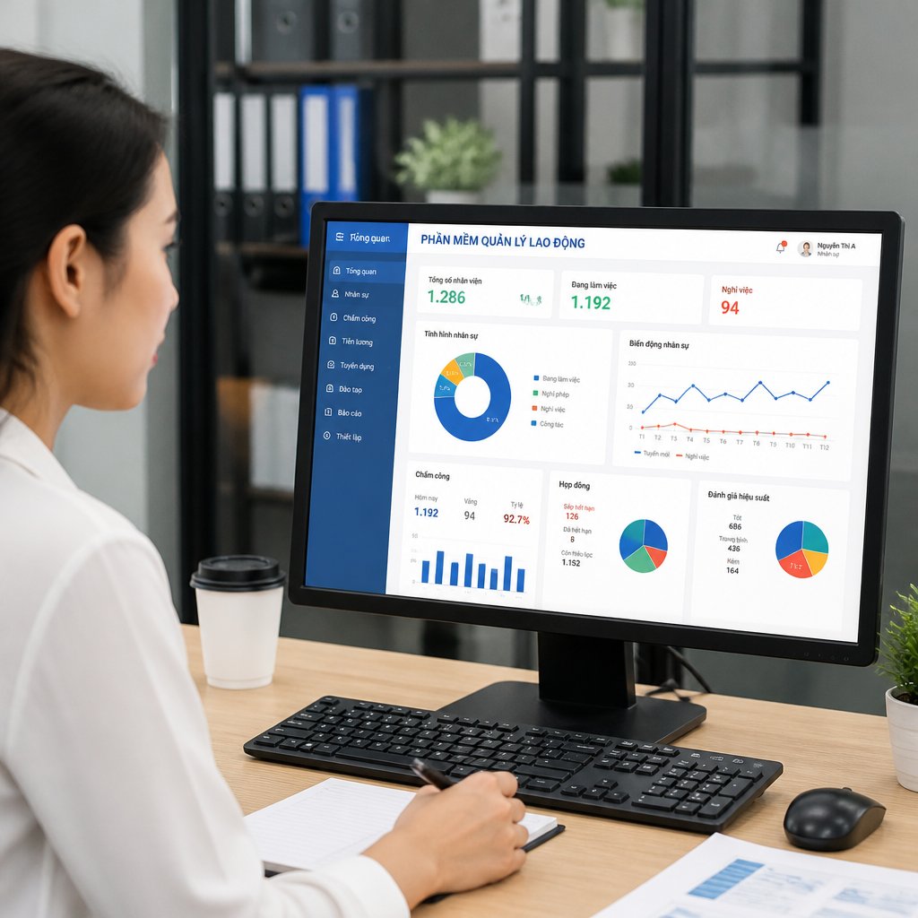 Phần mềm quản lý lao động lợi ích và kinh nghiệm áp dụng