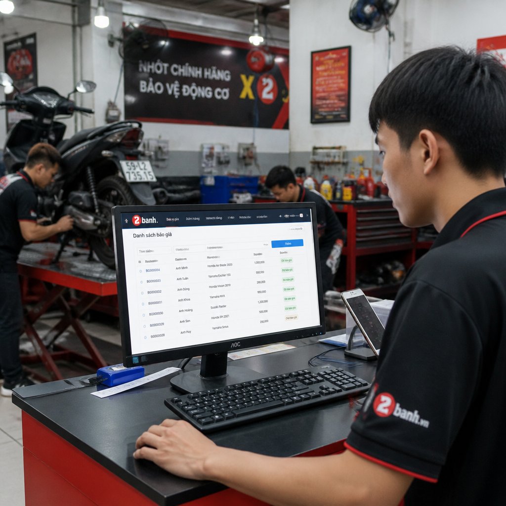 Phần mềm quản lý sửa chữa xe máy cách ứng dụng công nghệ vào vận hành