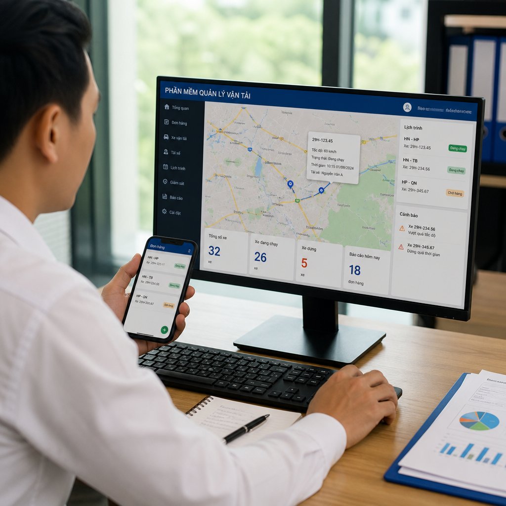 Phần mềm quản lý vận tải miễn phí cách ứng dụng công nghệ vào vận hành