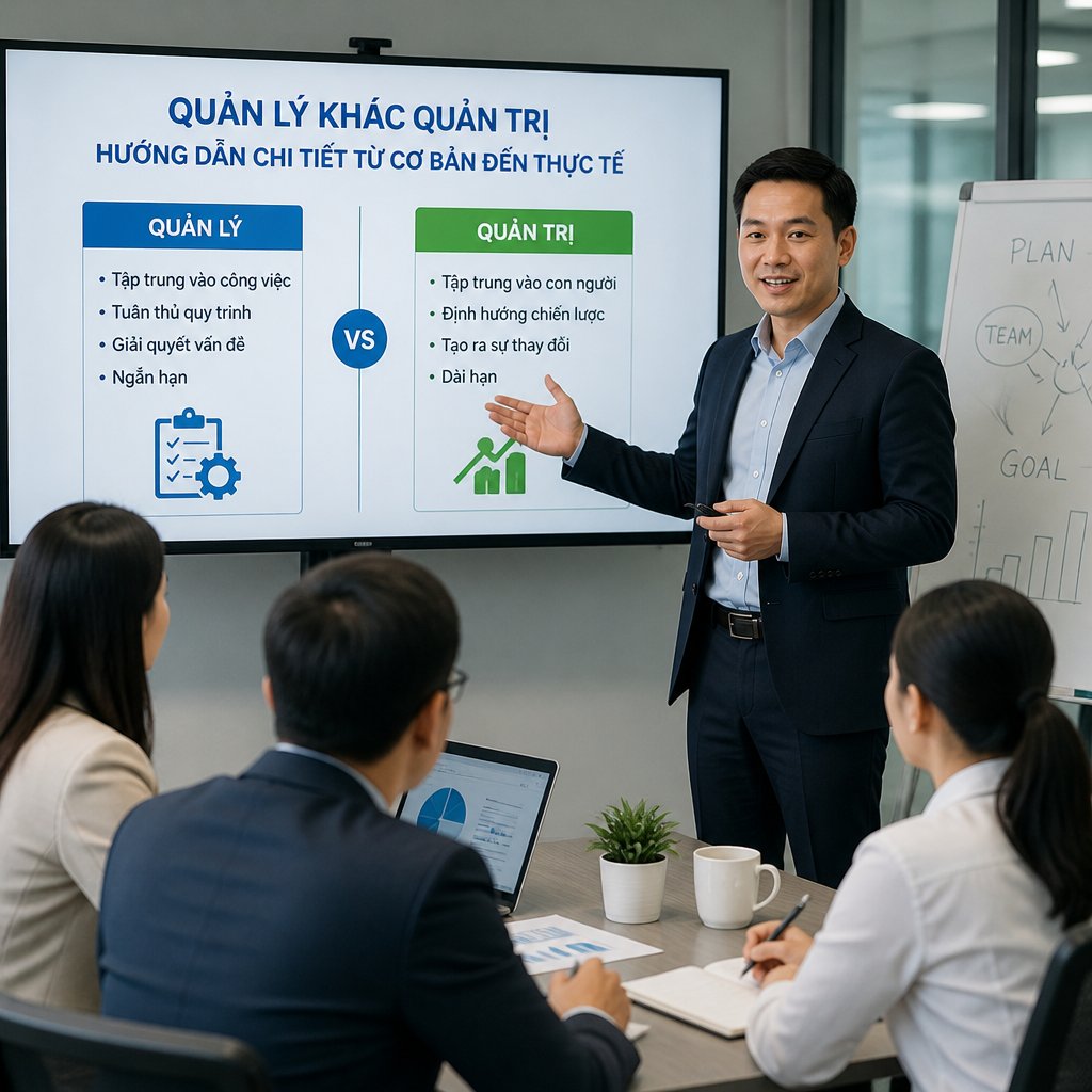 Quản lý khác quản trị hướng dẫn chi tiết từ cơ bản đến thực tế