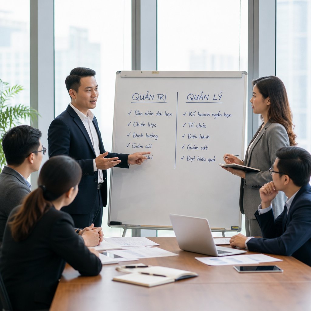 Quản trị khác quản lý và những điều doanh nghiệp cần biết